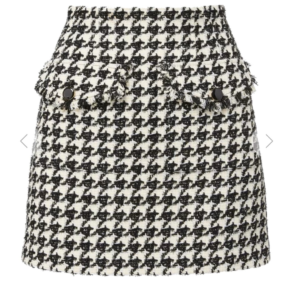 Veronica Beard Black and Cream Textured Blazer and Mini Skirt set - Picture 3 of 12
